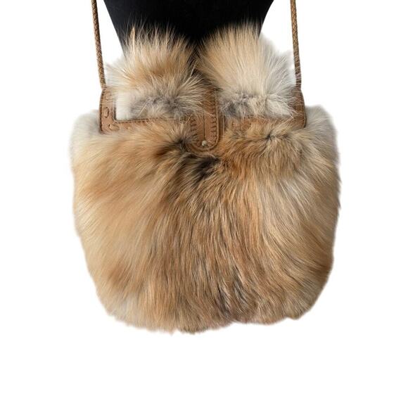 Jimmy Choo Leah Fox Fur Leather Crossbody Bag NWT $3,650 Boho Chic RARE Sold out - Picture 8 of 10